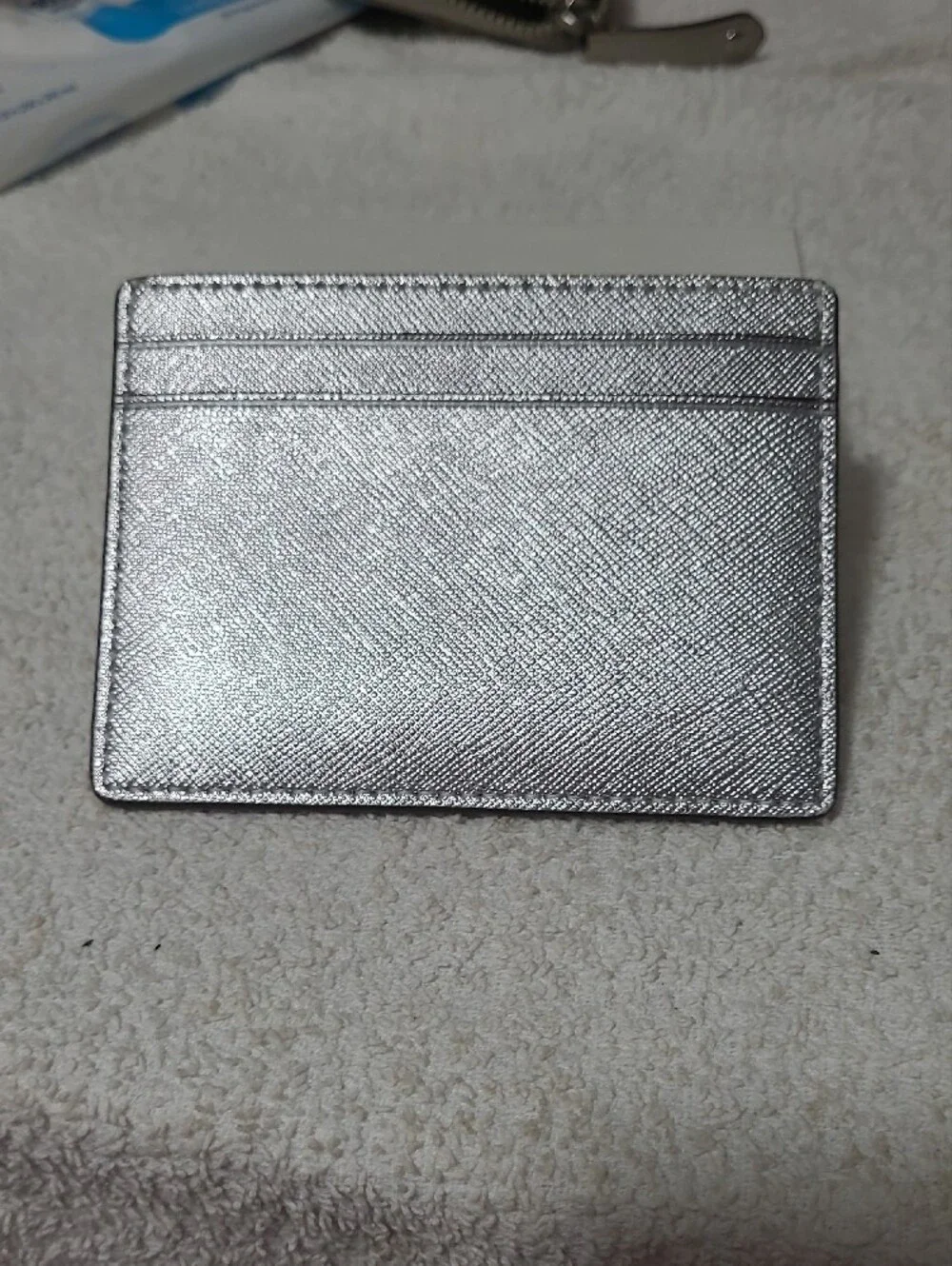 kate spade Metallic Silver Card Holder